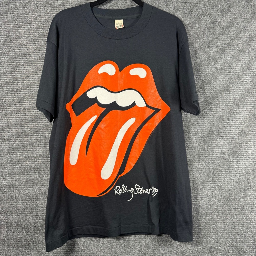 Vintage Rolling Stones T-Shirt XL Single Stitch Tee 1989 Canadian Tour Rare